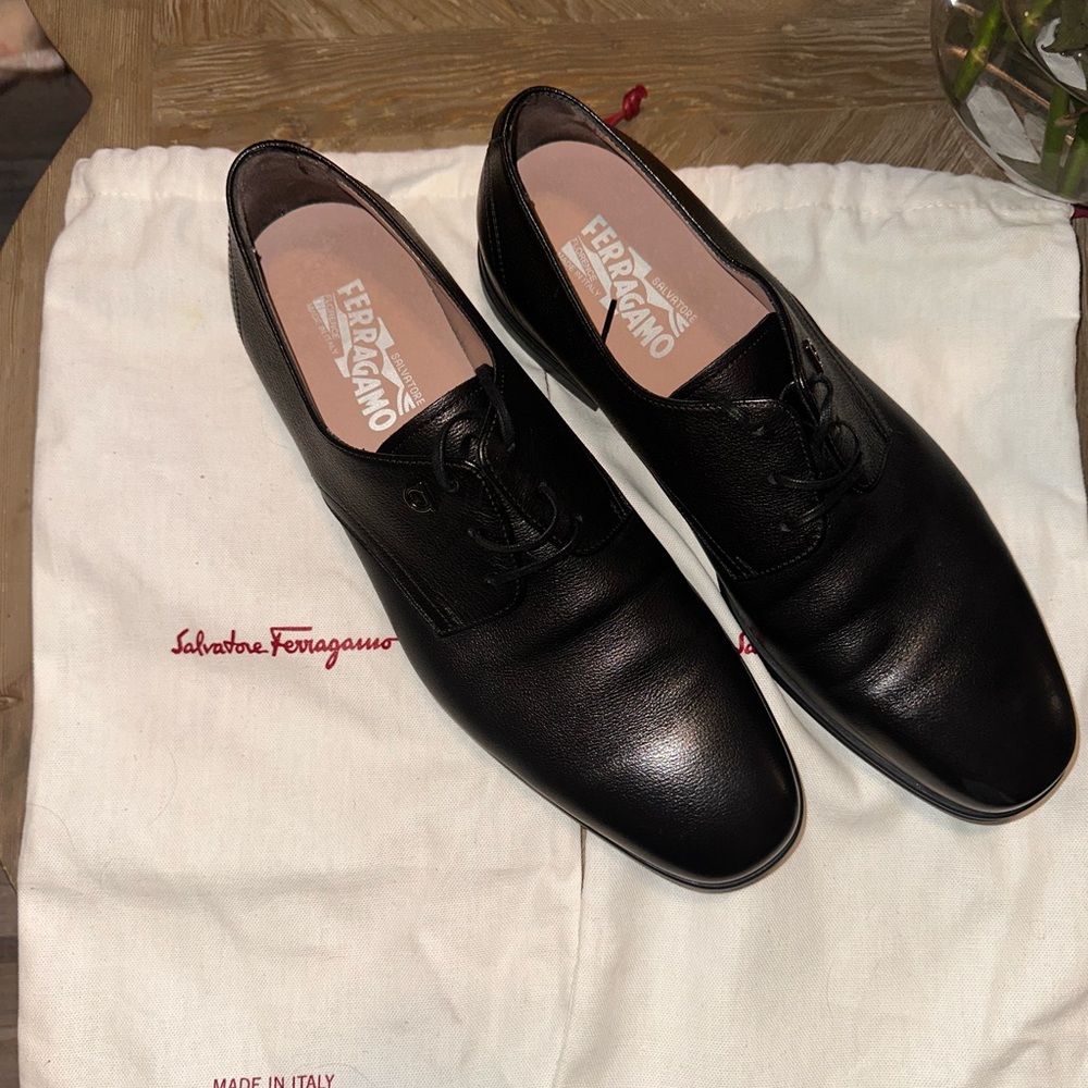 Salvatore Ferragamo Men's Classic Black Oxfords